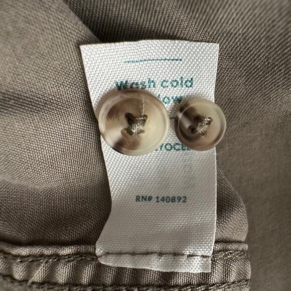 Marine Layer Lyocell Olive Khaki Long Sleeve Button Up Collar Shirt women XS - Picture 7 of 7